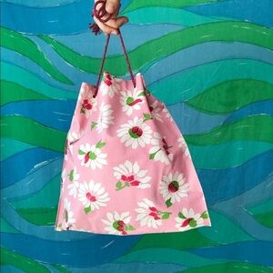 VINTAGE 70s vinyl floral print hobo bag trendy